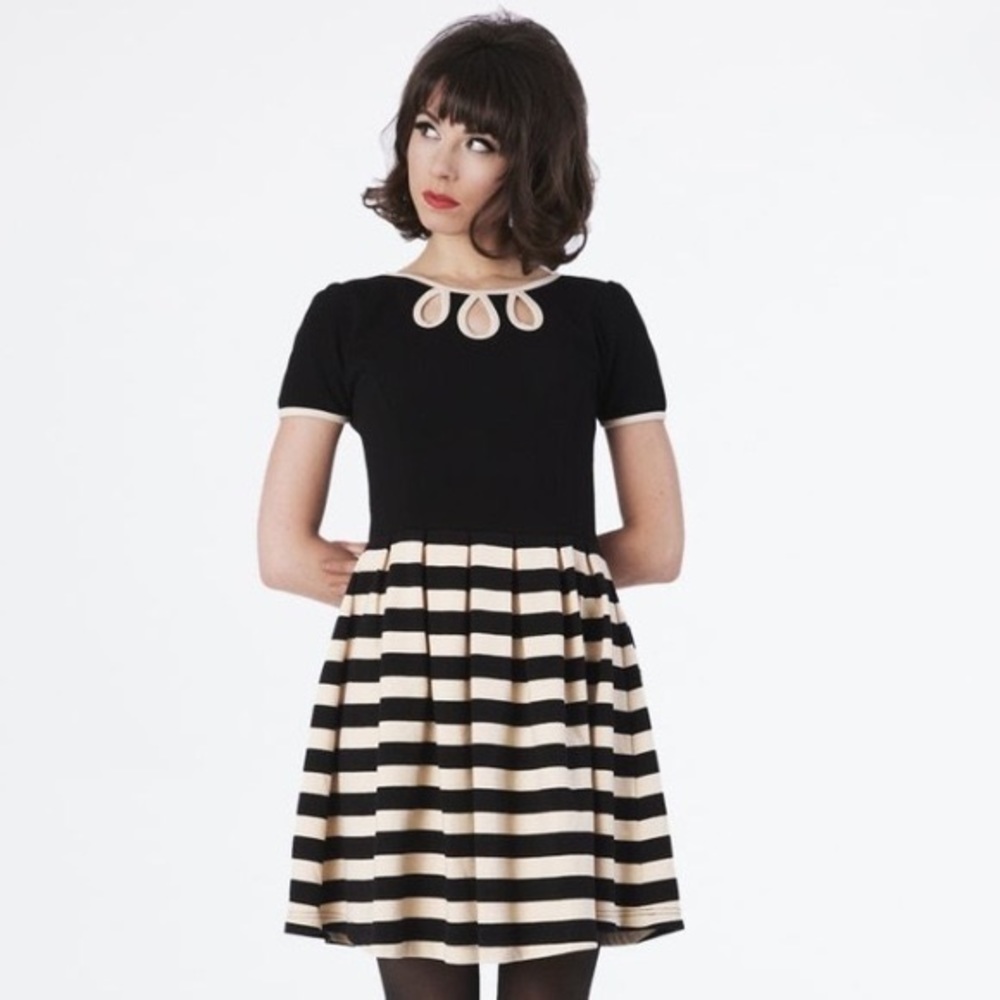 Dear Creatures Farrow Keyholes Stripes Dress